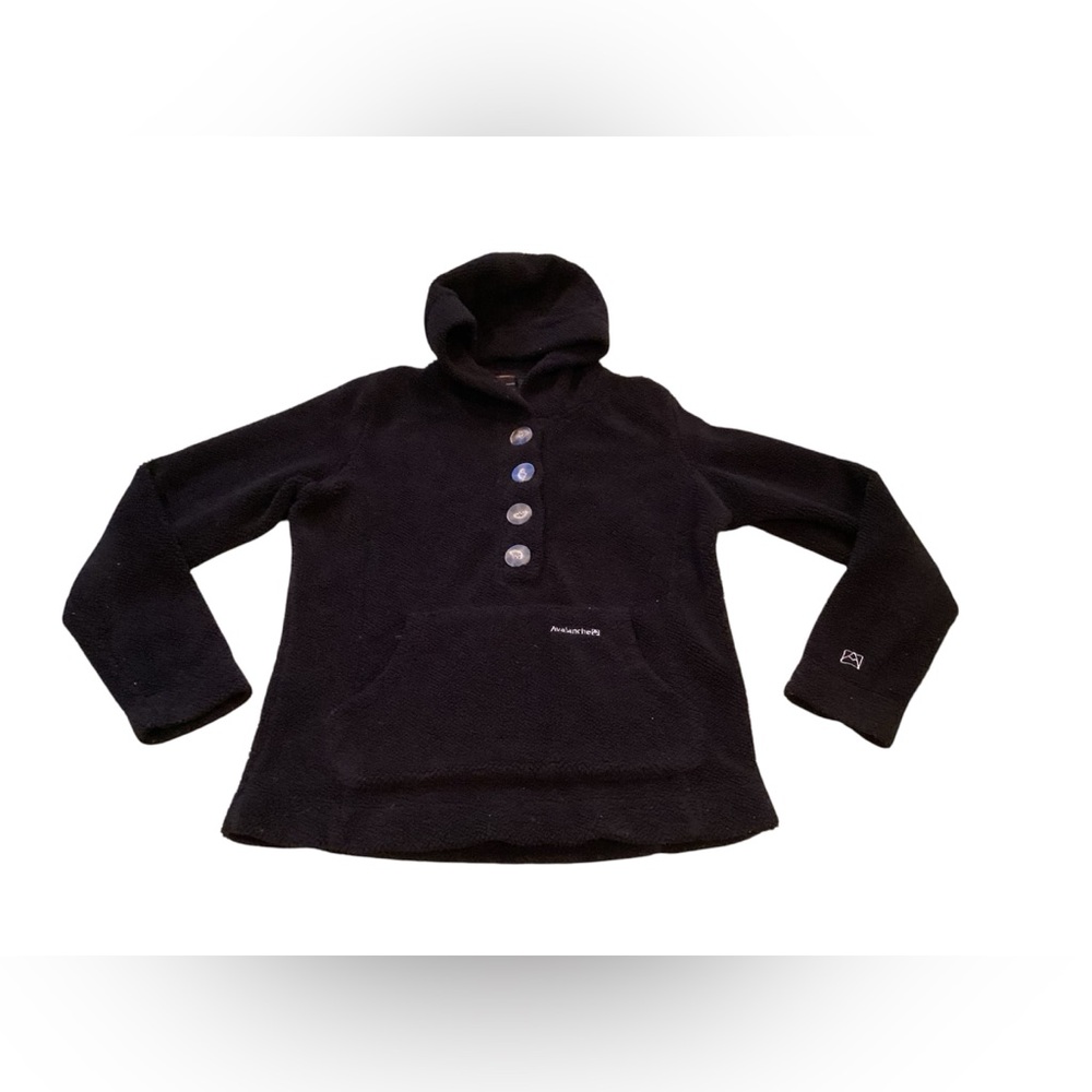 Avalanche Women's Black Fleece Thermal Pullover w/ front buttons Size Small